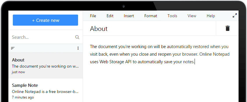 Dieseo Online Notepad Screenshot